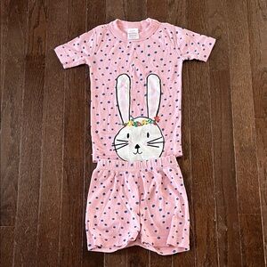 Hanna Andersson Pink Polka Dot Bunny Pajama Set